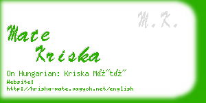 mate kriska business card